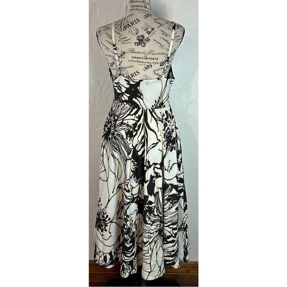 Jams World Women’s Floral Hibiscus Print Fit and Flare Midi Dress Resortwear, XS - Picture 8 of 11